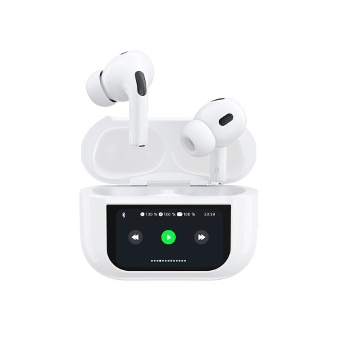 U19 austiņas TWS bezvadu Bluetooth 5.3 ar LED displeju - balts