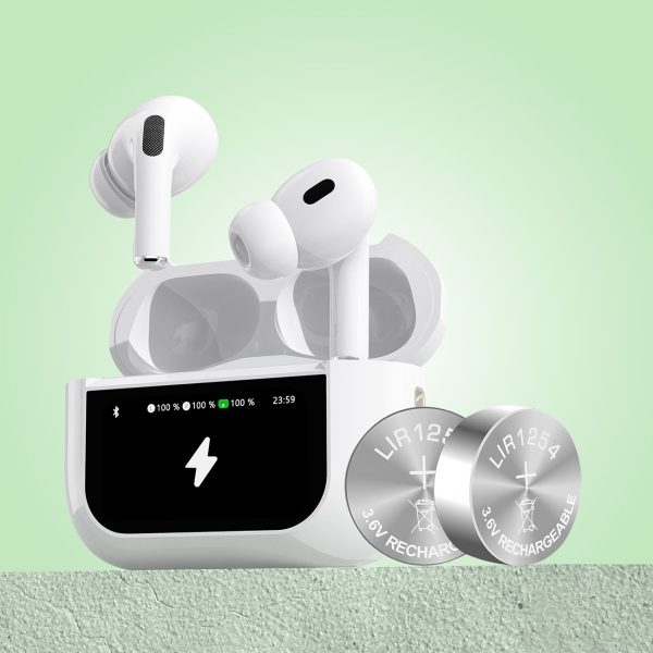 U19 austiņas TWS bezvadu Bluetooth 5.3 ar LED displeju - balts