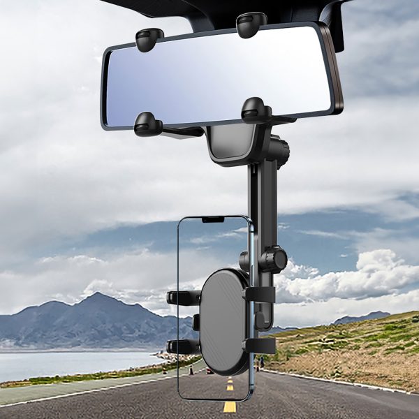 Rokturis automašīnai automašīnas spoguļa aizmugurē 18cm - melns