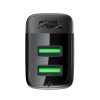 A86 2X USB -A 12W tīkla lādētājs - melns