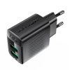 A86 2X USB -A 12W tīkla lādētājs - melns