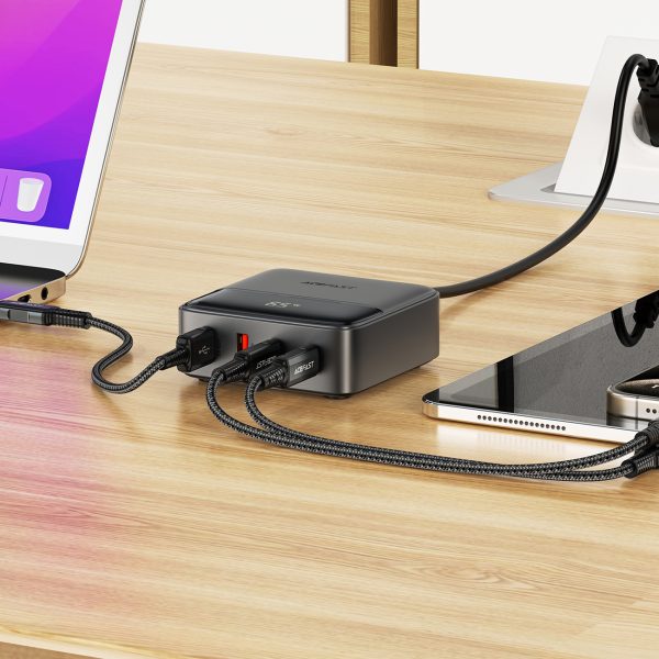 Tīkla lādētāja barošanas stacija Z6 GAN 2X USB-A 2X USB-C PD 65W-Black