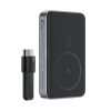 Magnētiskā PowerBank 1000mah indukcija 2x USB-C PD 30W + USB-C kabeļa-melns