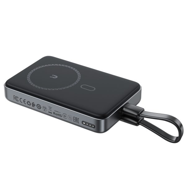 Magnētiskā PowerBank 1000mah indukcija 2x USB-C PD 30W + USB-C kabeļa-melns