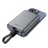 Magnētiskā PowerBank 1000mah indukcija 2x USB-C PD 30W + USB-C kabeļa-melns
