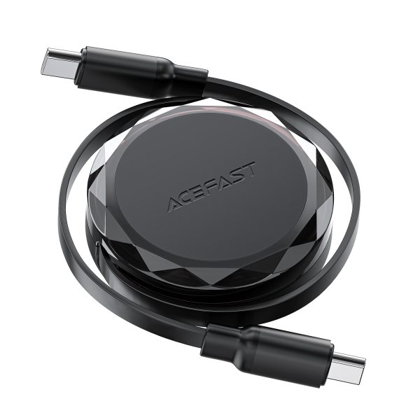 USB -C kabeļa kabelis - USB -C ripots ar 60W organizatoru - melnu