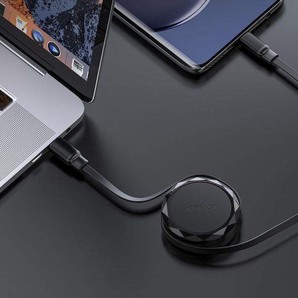USB -C kabeļa kabelis - USB -C ripots ar 60W organizatoru - melnu