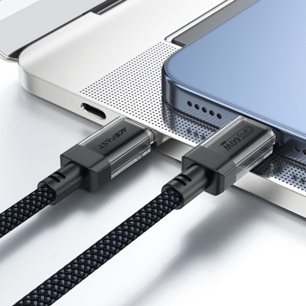 Kabelis USB -C kabelis ar neilona pinumu PD 60W 480MB/s - melns