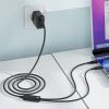 2in1 dubultā kabelis USB -C - 2x USB -C 100W 480MB/s - melns
