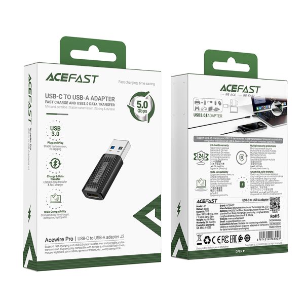 Adapteris USB-C adapteris USB-A 3,0 (vīrietis) 5 GB/S-Black