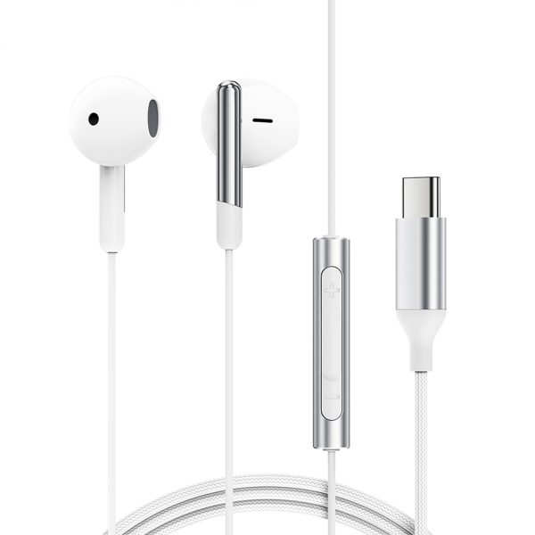 Vadu austiņas ar mikrofonu un USB -C 1,2m tālvadības pults - balts