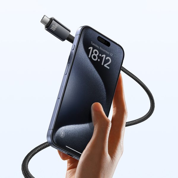 Volframa zelta USB -C 100W 4K 20GB/s 60Hz 1,5M - melns kabelis