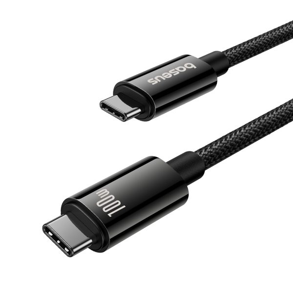 Volframa zelta USB -C 100W 4K 20GB/s 60Hz 1,5M - melns kabelis