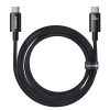 Volframa zelta USB -C 100W 4K 20GB/s 60Hz 1,5M - melns kabelis