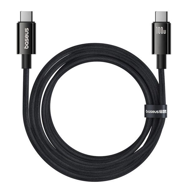 Volframa zelta USB -C 100W 4K 20GB/s 60Hz 1,5M - melns kabelis
