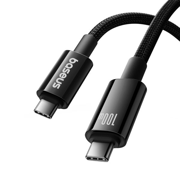 Volframa zelta USB -C 100W 4K 20GB/s 60Hz 1,5M - melns kabelis
