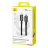 Volframa zelta USB -C 100W 4K 20GB/s 60Hz 1,5M - melns kabelis