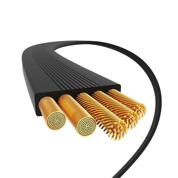 Free2Pull USB -C velmēts kabeļa kabelis - iPhone Lightning 20W 1M - melns