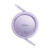 Free2Pull USB -C velmēts kabeļa kabelis - iPhone Lightning 20W 1M - Purple