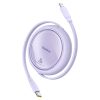 Free2Pull USB -C velmēts kabeļa kabelis - iPhone Lightning 20W 1M - Purple