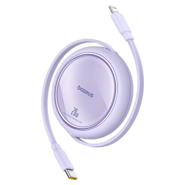 Free2Pull USB -C velmēts kabeļa kabelis - iPhone Lightning 20W 1M - Purple
