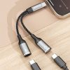 2in1 adaptera adapteris USB -C -C izplatītājs barošanas avotam un austiņām - pelēks
