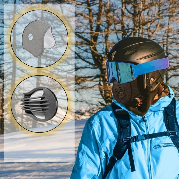 Sports Balaclava ar masku un filtrē jaunu samta velosipēdu velosipēdu slēpes pārgājienu - melns