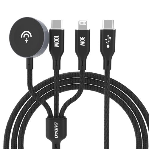 3in1 USB -C kabelis - USB -C / iPhone Lightning / Apple Watch Pd 100W 1