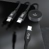 3in1 USB -C kabelis - USB -C / iPhone Lightning / Apple Watch Pd 100W 1,2m lādētājs - melns