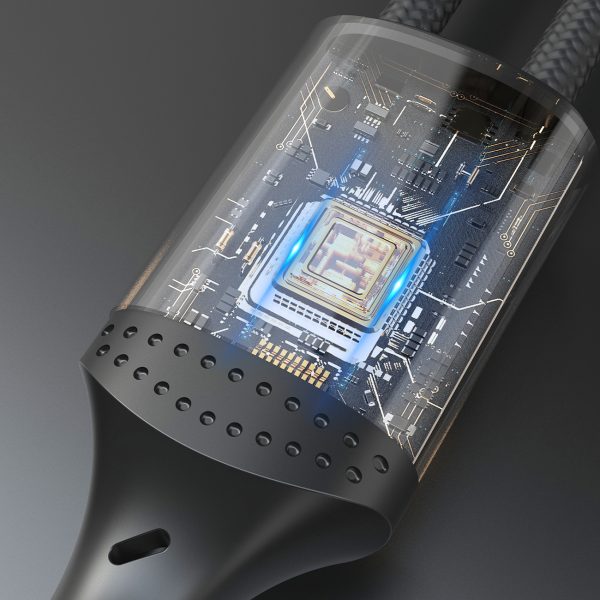 Kabeļa kabelis ar pinumu l3cl usb -c - zibens 30w 2m - melns