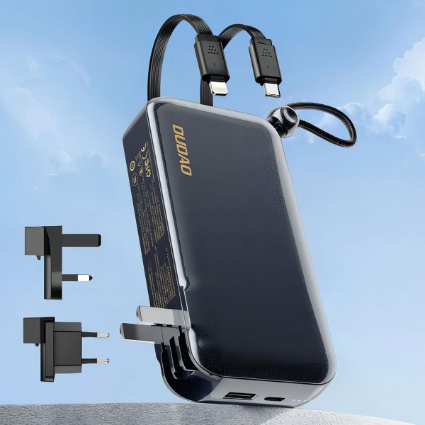 2in1 tīkla lādētājs uk ASV ES + PowerBank 1000MAH USB-C USB-A-GRAY