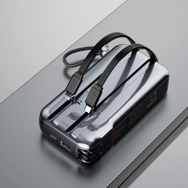 2in1 tīkla lādētājs uk ASV ES + PowerBank 1000MAH USB-C USB-A-GRAY