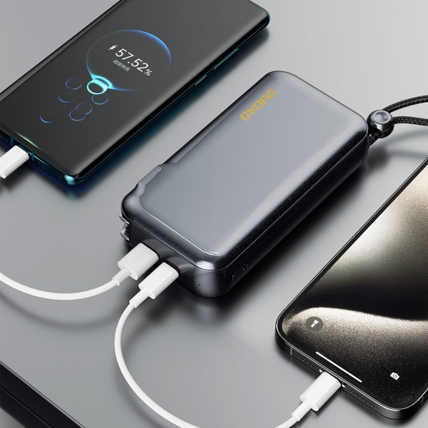 2in1 tīkla lādētājs uk ASV ES + PowerBank 1000MAH USB-C USB-A-GRAY