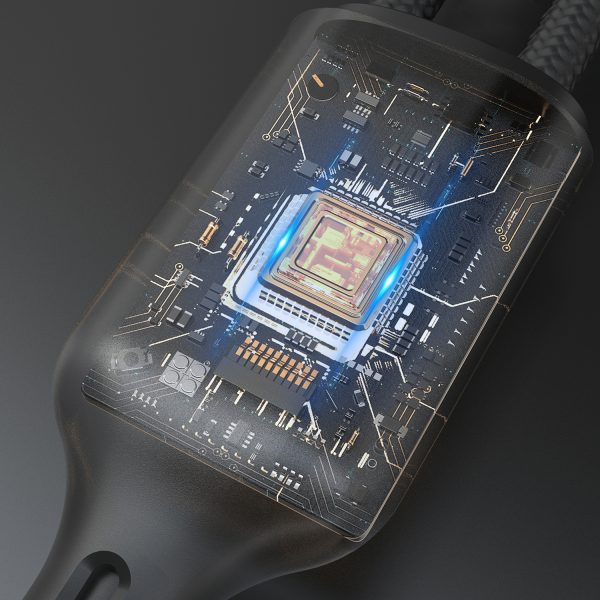 2in1 kabeļa kabelis ar Apple Watch lādētāju + USB -C PD 60W spraudnis -in -melns