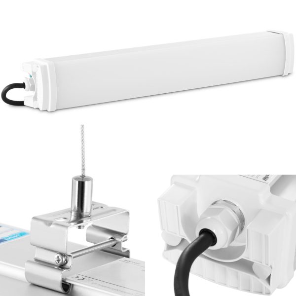 Lampa vadīja hermētisko ūdensphone slāni IP65 2200 lm 60 cm 20 W darbnīcas noliktavā