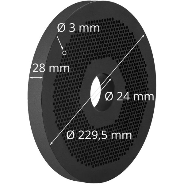 Matricas siets Wie-PM-2000 pakāpes granulām. 229,5 mm x 28 mm caurumi 3 mm