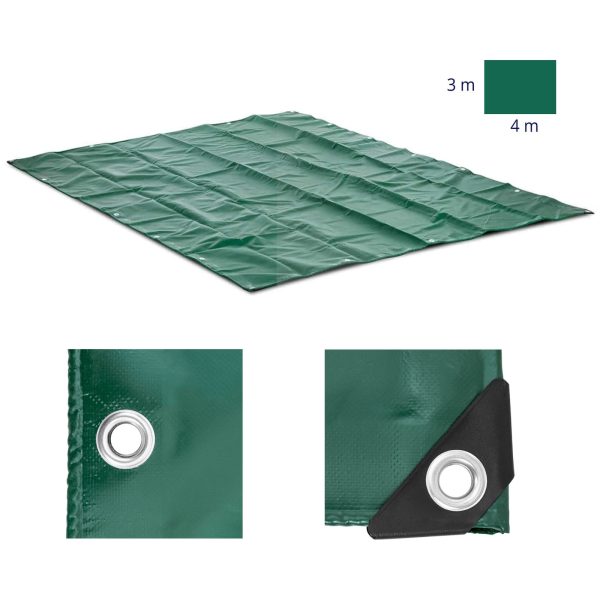 Pārklāšanas loksnes brezentācija ar 400 x 300 cm cilpām