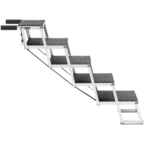 Kāpnes sunim automašīnai, kas saliek alumīnija augstumu 81 cm līdz 68 kg - 5 grādi