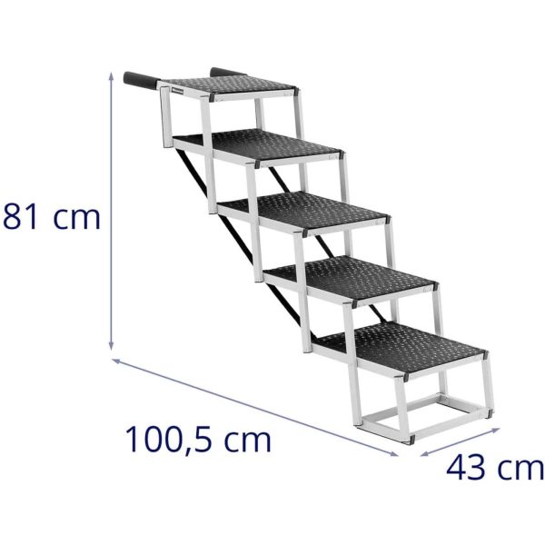 Kāpnes sunim automašīnai, kas saliek alumīnija augstumu 81 cm līdz 68 kg - 5 grādi