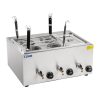 Makaronu vārītājs, vārītājs makaronu un pelmeņu vārīšanai ar bain-marie, 3 kameras ar krāniem