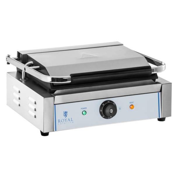 Sazinieties ar kontaktpersonu grila dubultā atsevišķu gludu Panini 2200W 230V Royal Catering