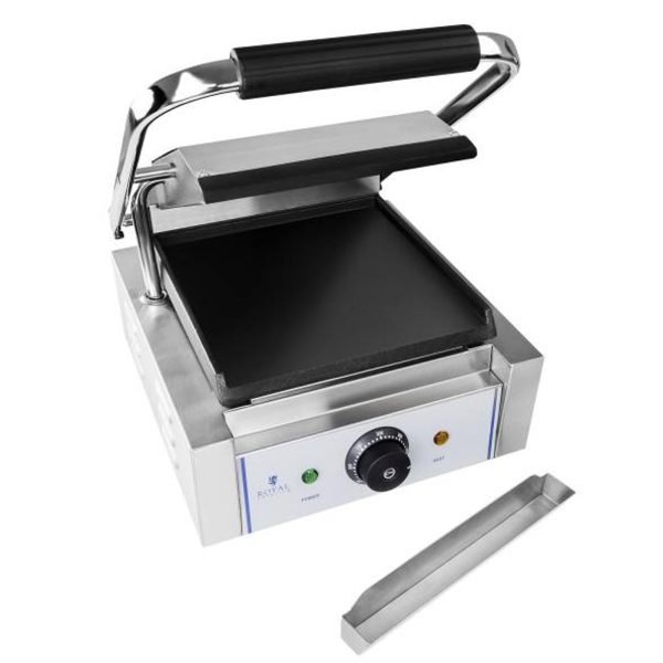 Sazinieties ar Kontaktpersonas grila dubultā atsevišķu gludu 1800W 230V Royal Catering