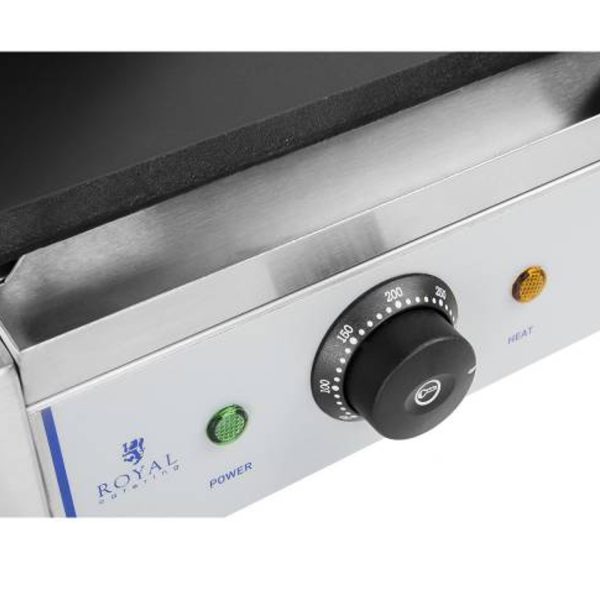 Sazinieties ar Kontaktpersonas grila dubultā atsevišķu gludu 1800W 230V Royal Catering