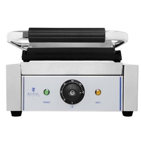 Sazinieties ar Kontaktpersonas grila dubultā atsevišķu gludu 1800W 230V Royal Catering
