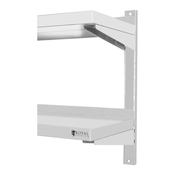Tērauda sienas plaukts, dubults, regulējams, 180 cm