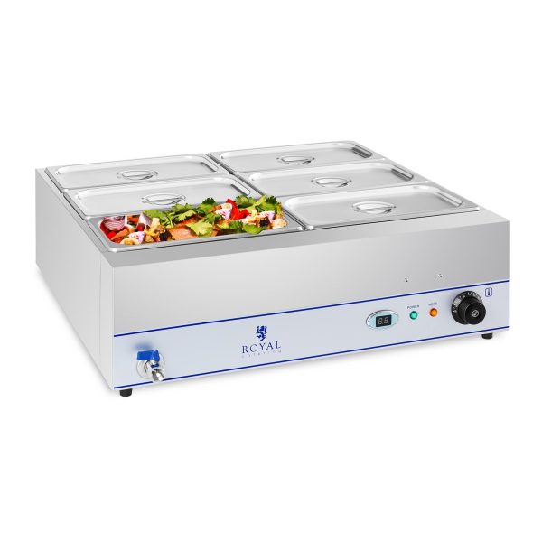 Bemar ūdens sildītājs ar krānu 6 x GN 1/3 2000W 230V Karaliskā ēdināšana