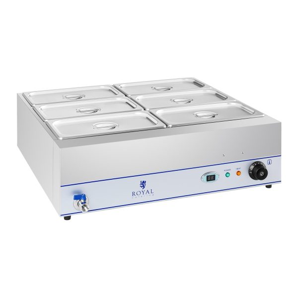 Bemar ūdens sildītājs ar krānu 6 x GN 1/3 2000W 230V Karaliskā ēdināšana