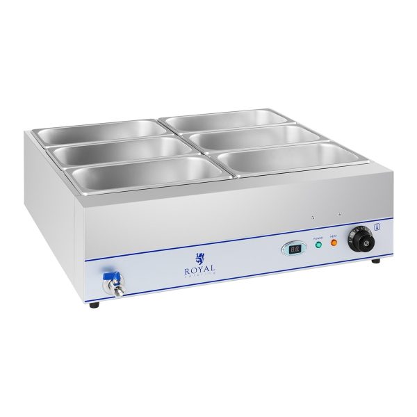 Bemar ūdens sildītājs ar krānu 6 x GN 1/3 2000W 230V Karaliskā ēdināšana