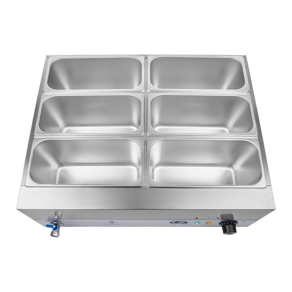 Bemar ūdens sildītājs ar krānu 6 x GN 1/3 2000W 230V Karaliskā ēdināšana
