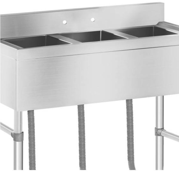 Nerūsējošā tērauda gastronomijas izlietne 3 kameras baseins 100x50cm